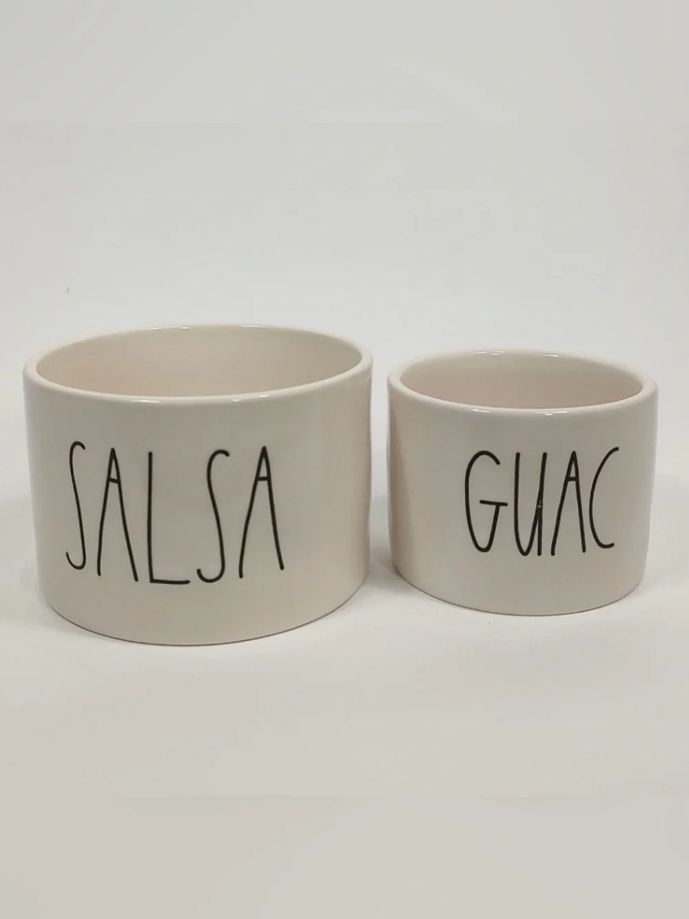 Rae Dunn by Magenta Ceramic‎ Salsa & Guacamole Bowls in Cream - Set of 2